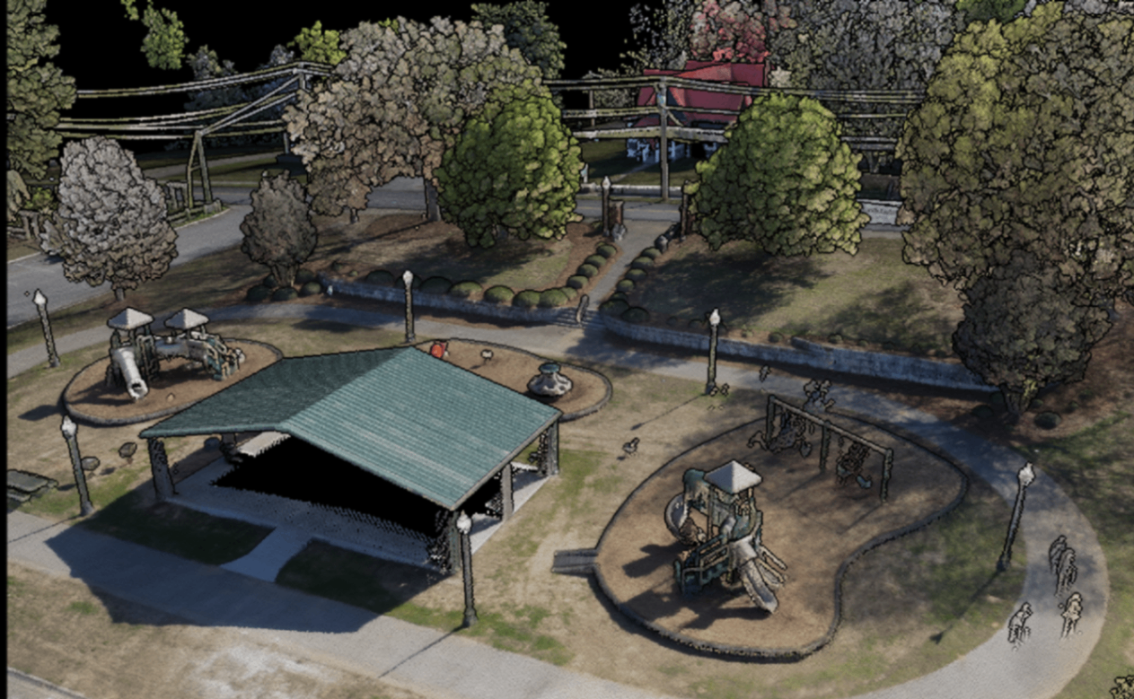 LiDAR point cloud 3D model of a site