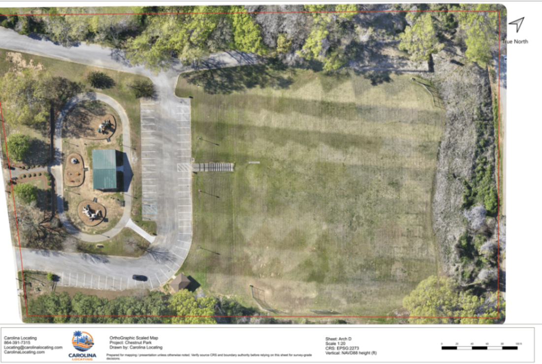Aerial orthomosaic map of a construction site